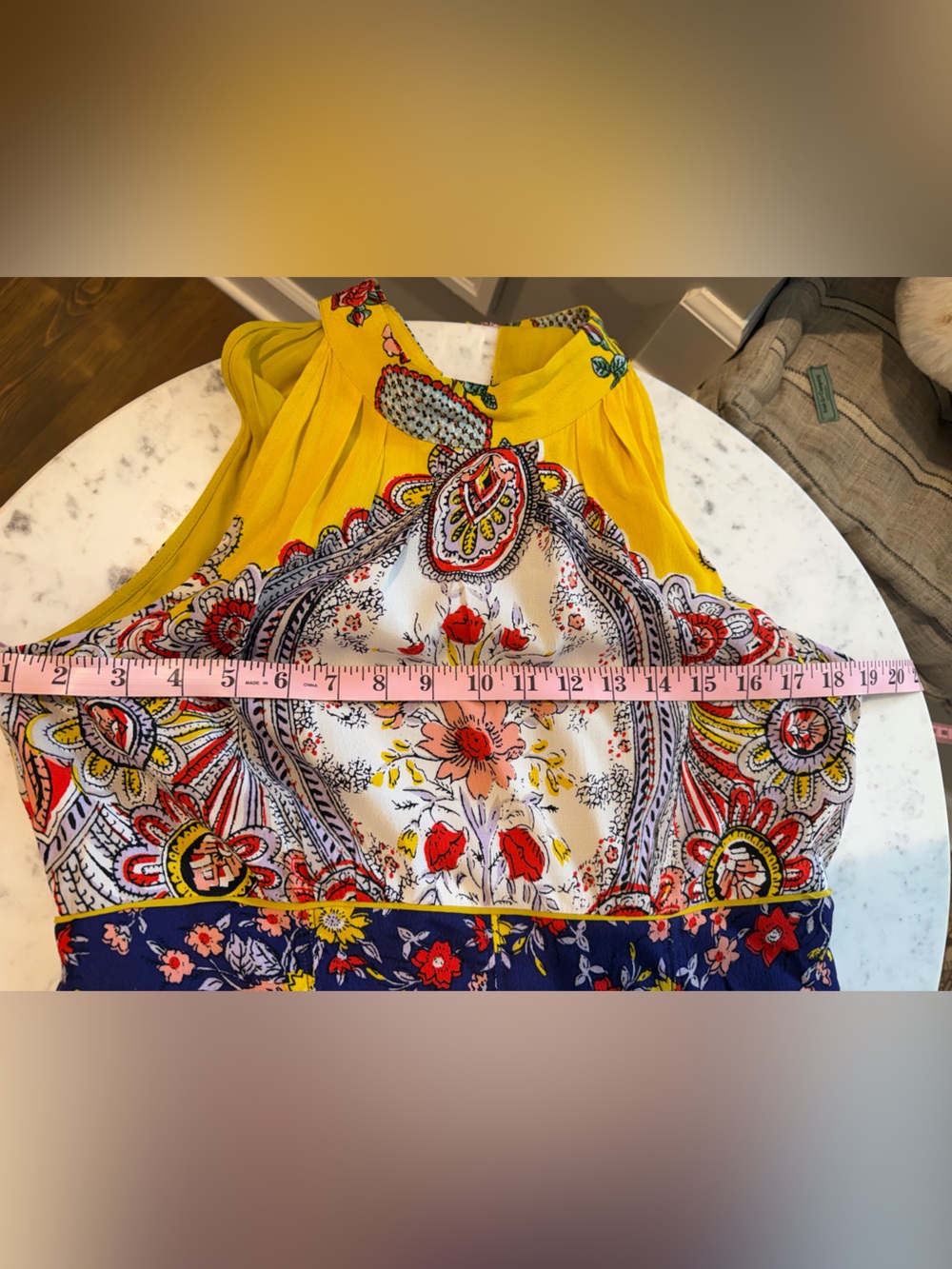 Maeve Yellow & Navy Floral Halter Maxi Dress - Picture 5 of 7